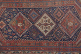 Antique  Qashqai Rug 4' 7" x 9' 6''
