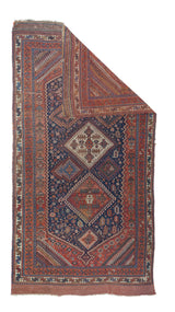 Antique  Qashqai Rug 4' 7" x 9' 6''