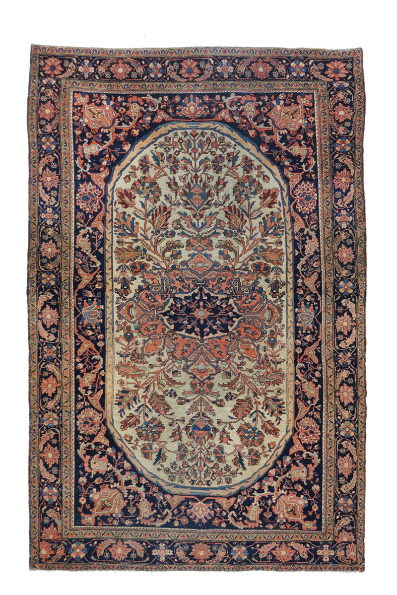 Antique Farahan Sarouk Rug 4'4'' x 6'7''