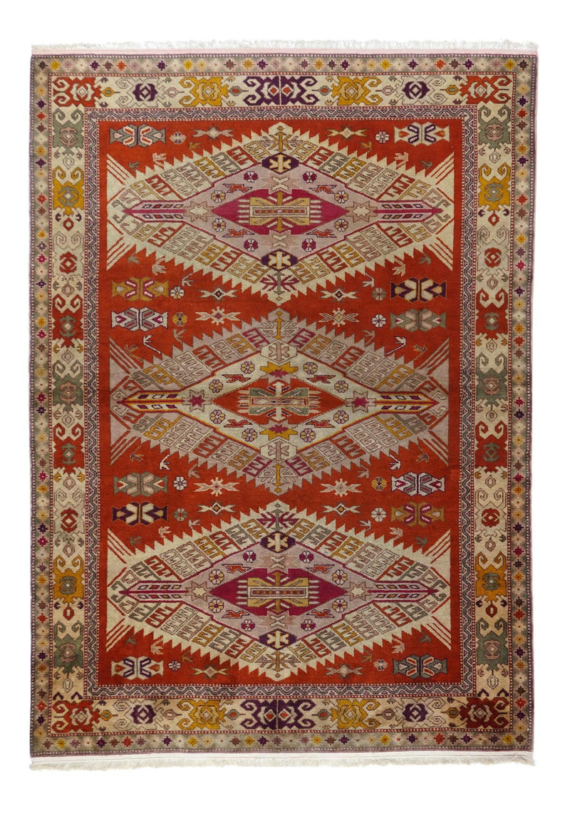 Vintage Turkish Wool Rug 4'10'' x 6'8''