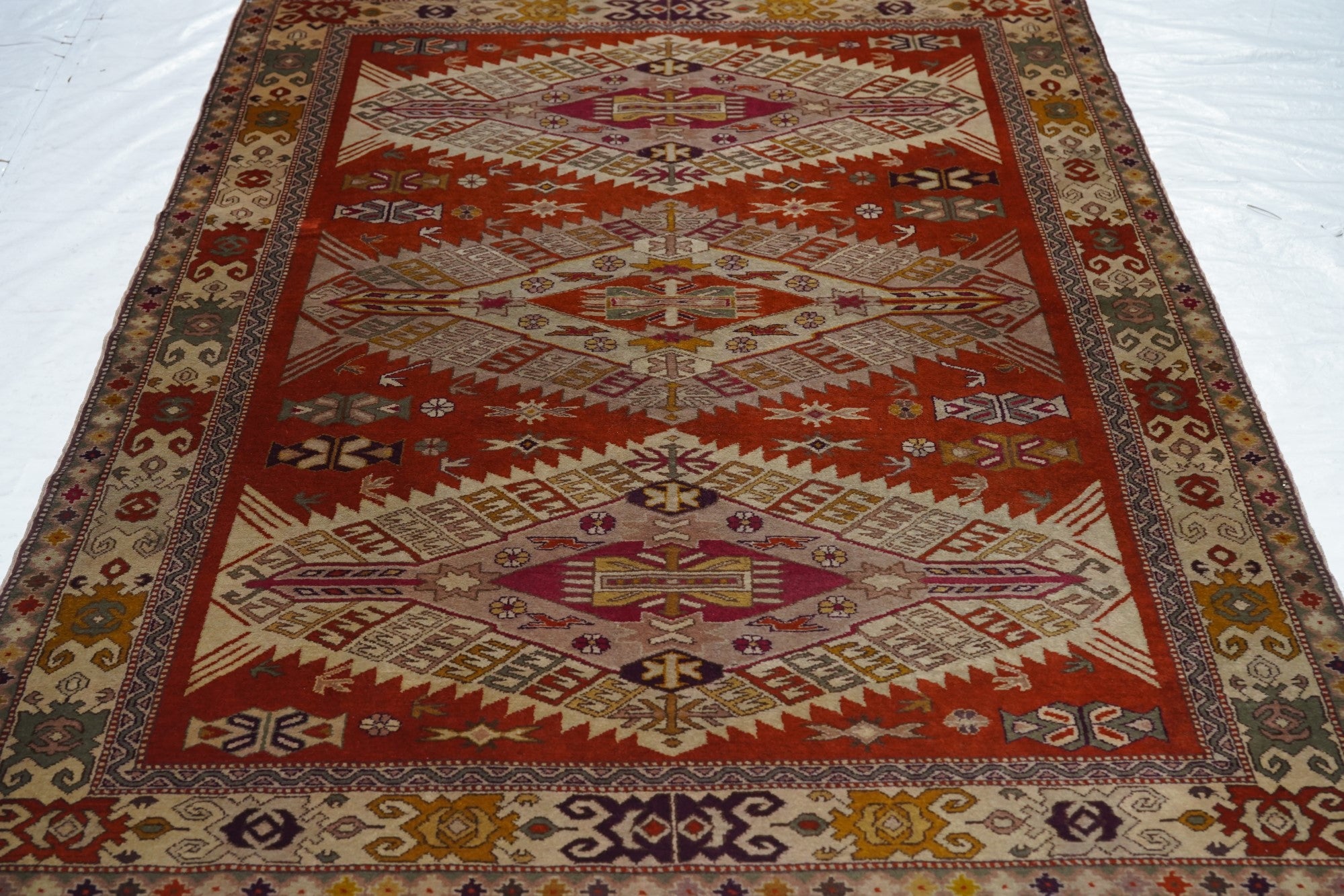 Vintage Turkish Wool Rug 4'10'' x 6'8''