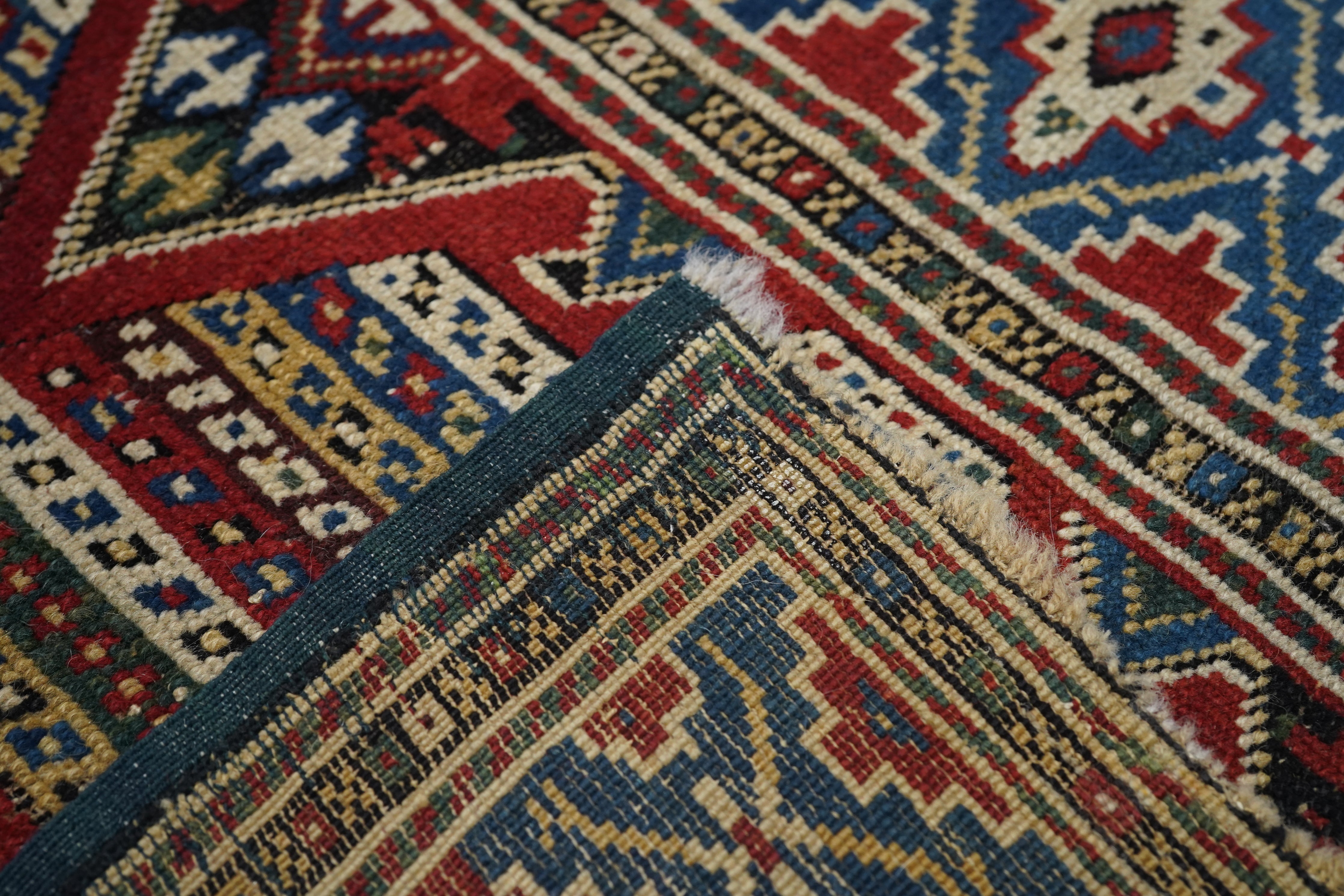Antique Caucasian Kuba Rug 3'3'' x 4'6''