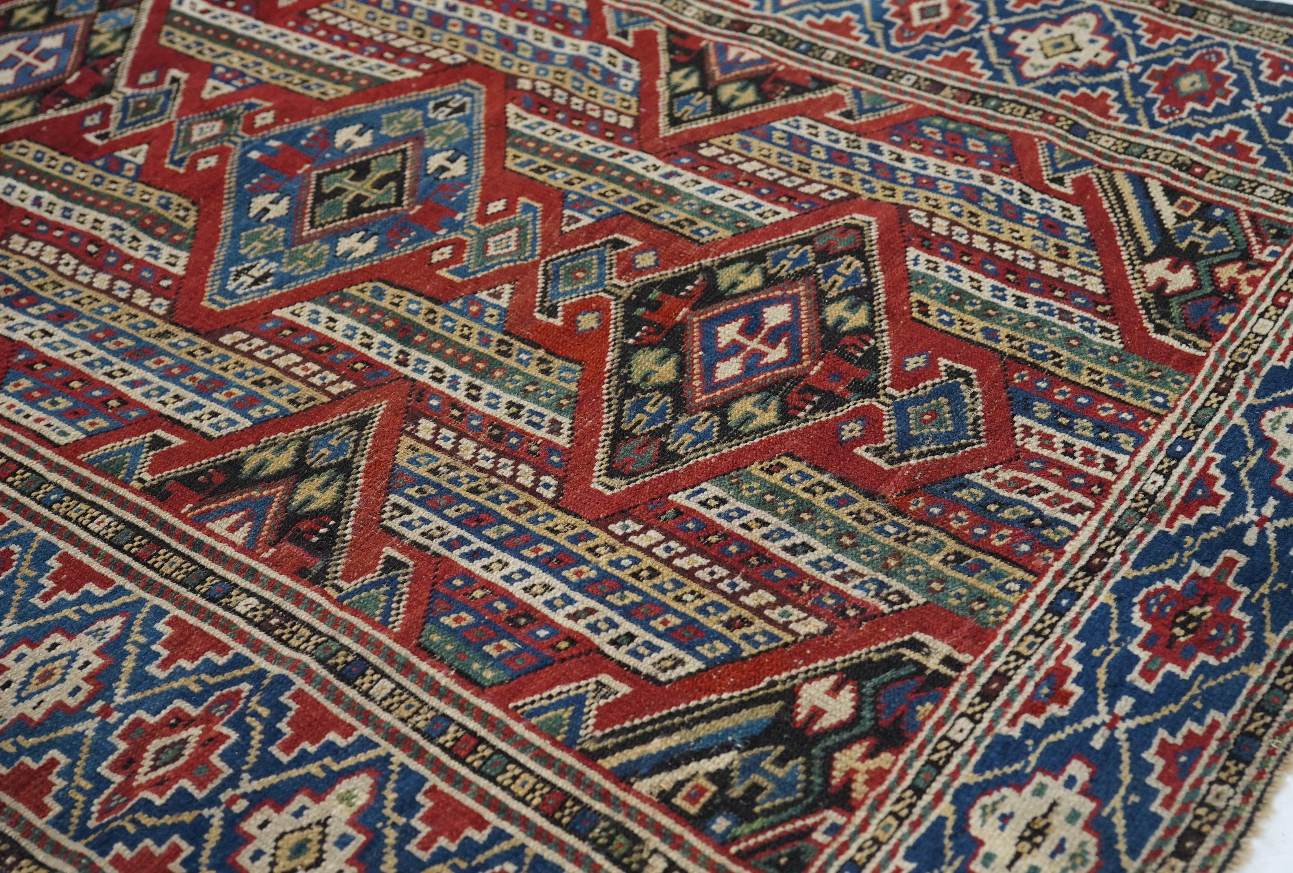 Antique Caucasian Kuba Rug 3'3'' x 4'6''
