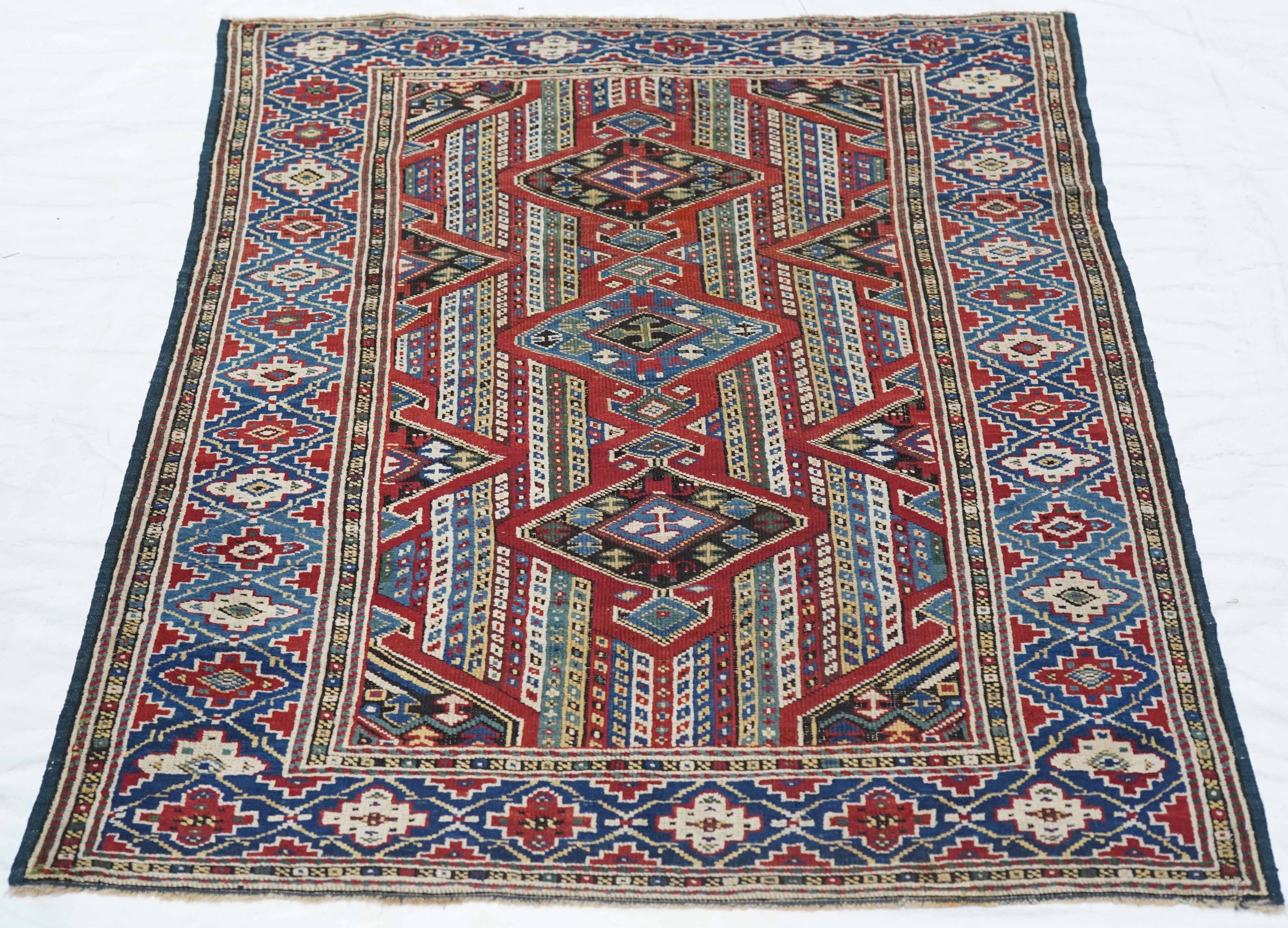 Antique Caucasian Kuba Rug 3'3'' x 4'6''