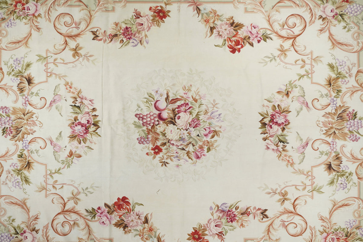 Vintage Aubusson Design Tapestry 8'10'' x 12'2''