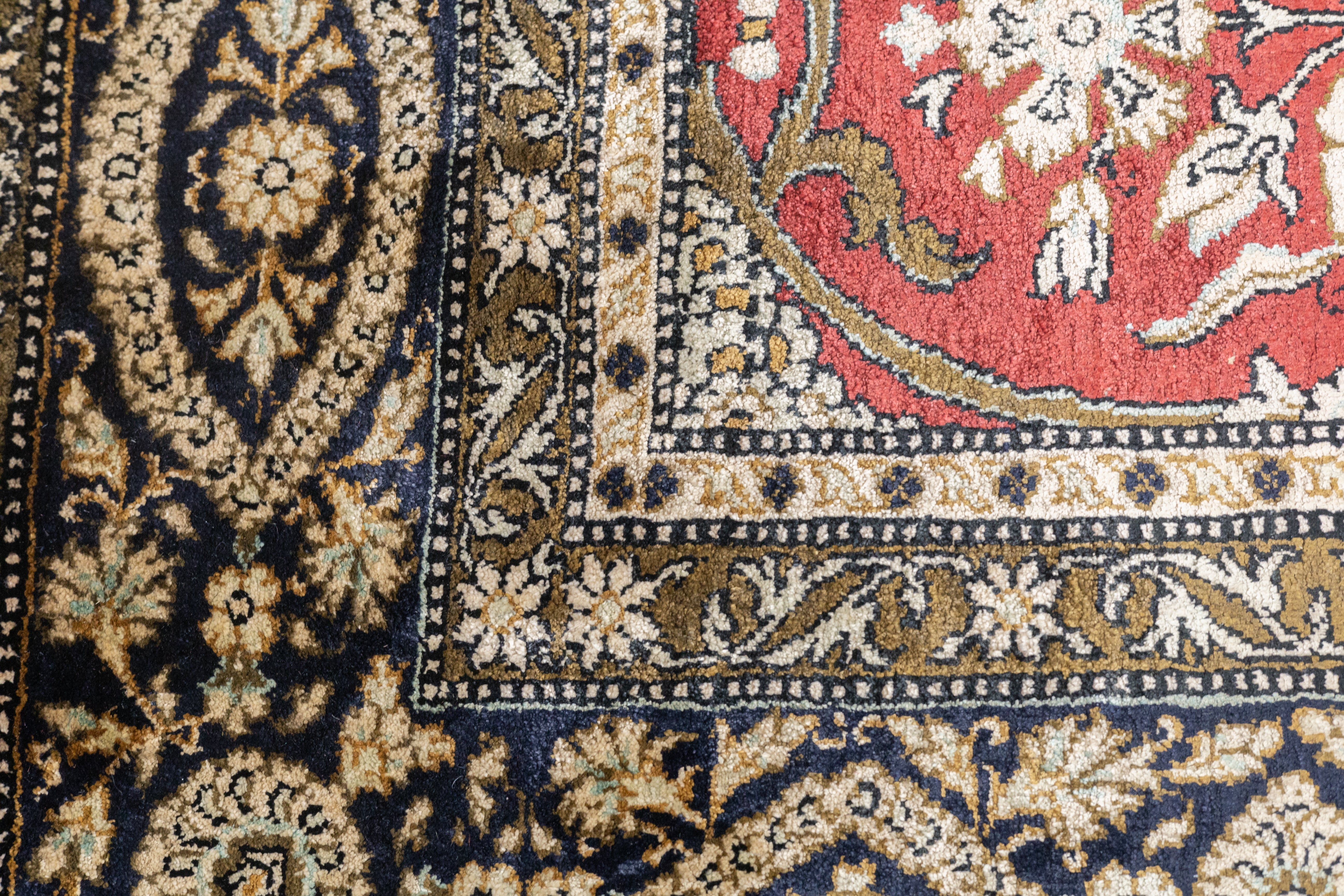 Extremely Fine Vintage Silk  Qum Rug 4'7'' x 7'1''
