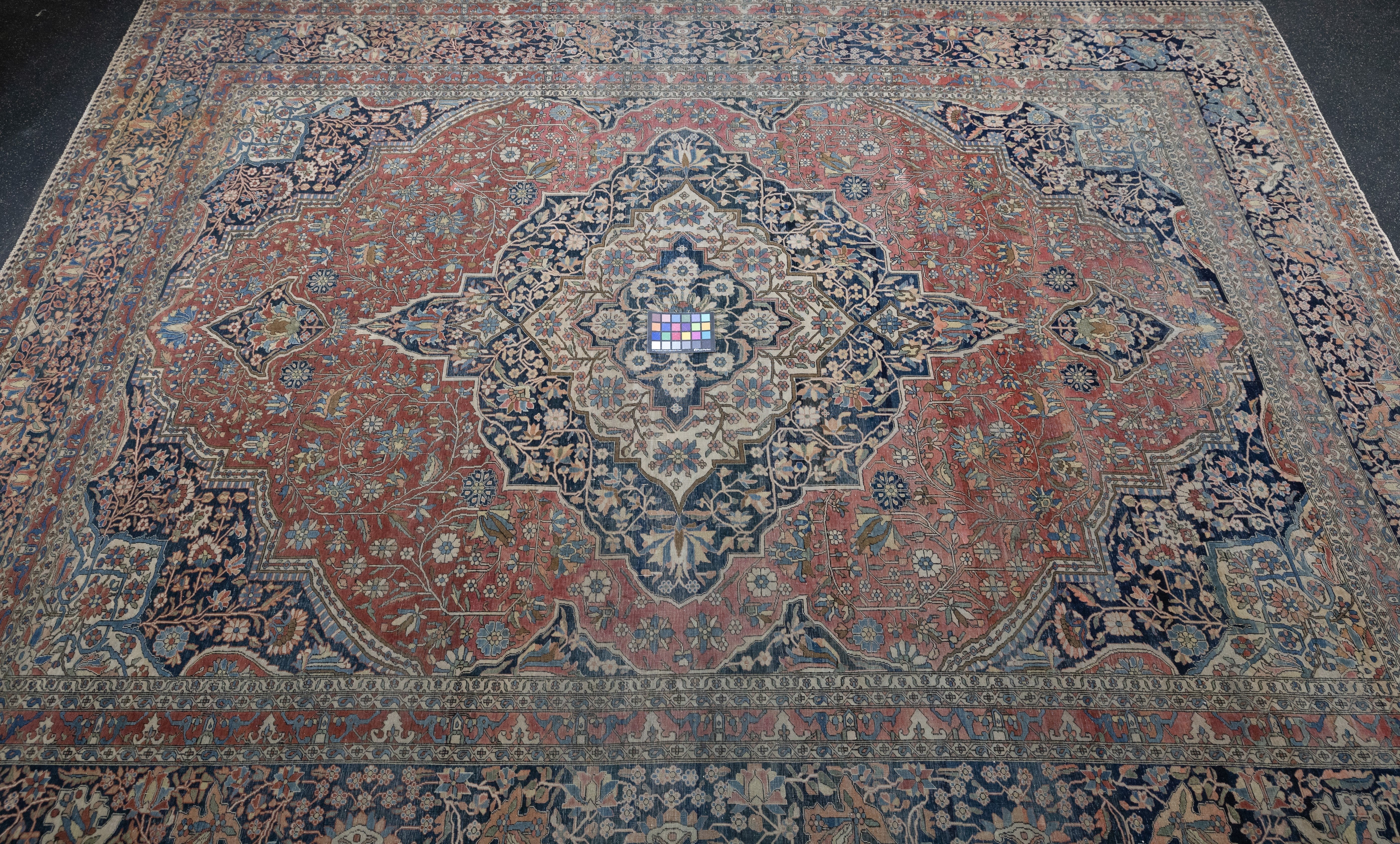 Antique Mohtasham Kashan Rug 7'6'' x 11'2''