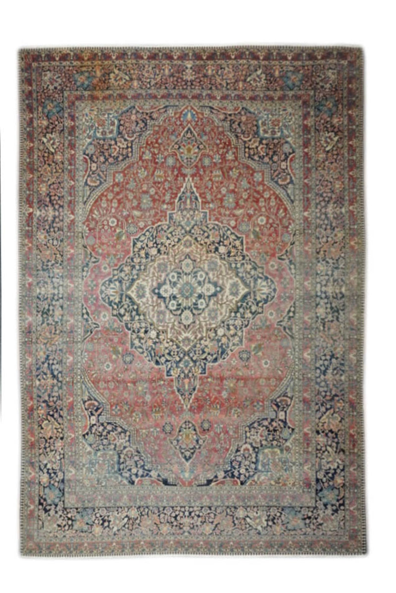 Antique Mohtasham Kashan Rug 7'6'' x 11'2''