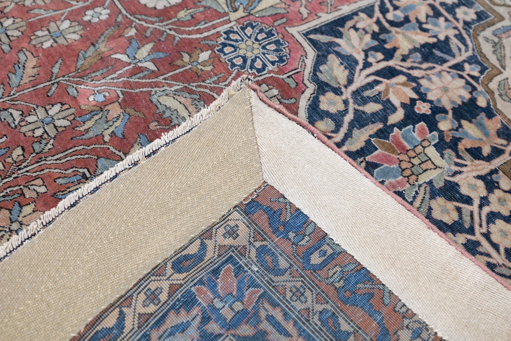 Antique Mohtasham Kashan Rug 7'6'' x 11'2''