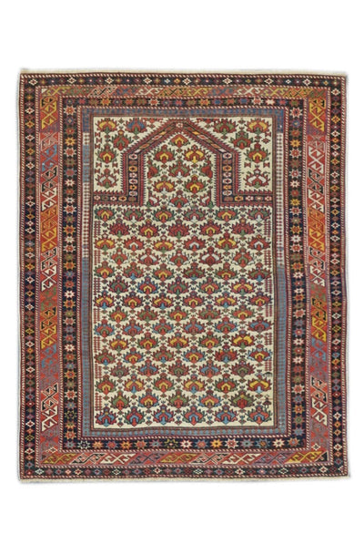 Antique Caucasian Daghestan Rug 3'11'' x 4'9''