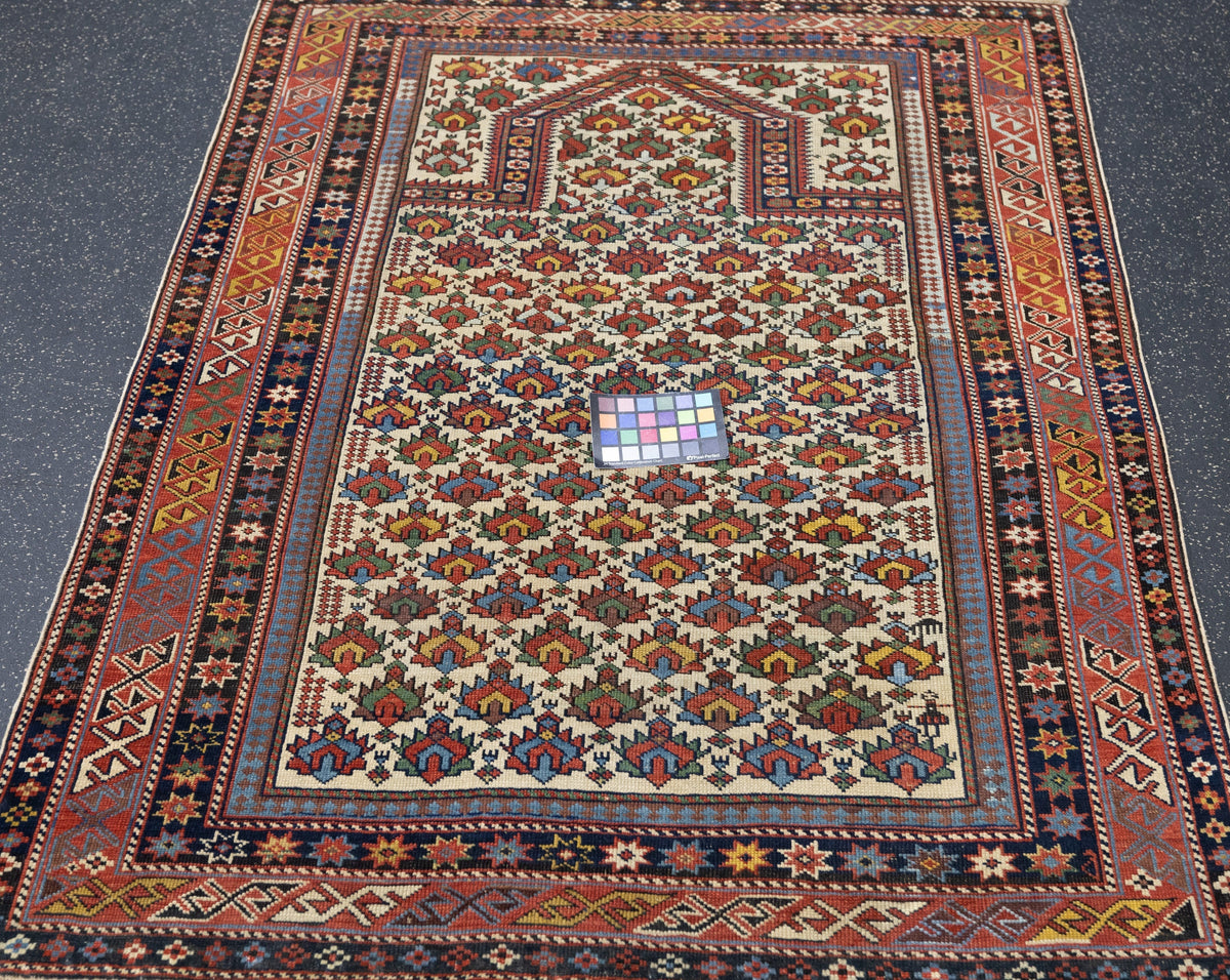 Antique Caucasian Daghestan Rug 3'11'' x 4'9''