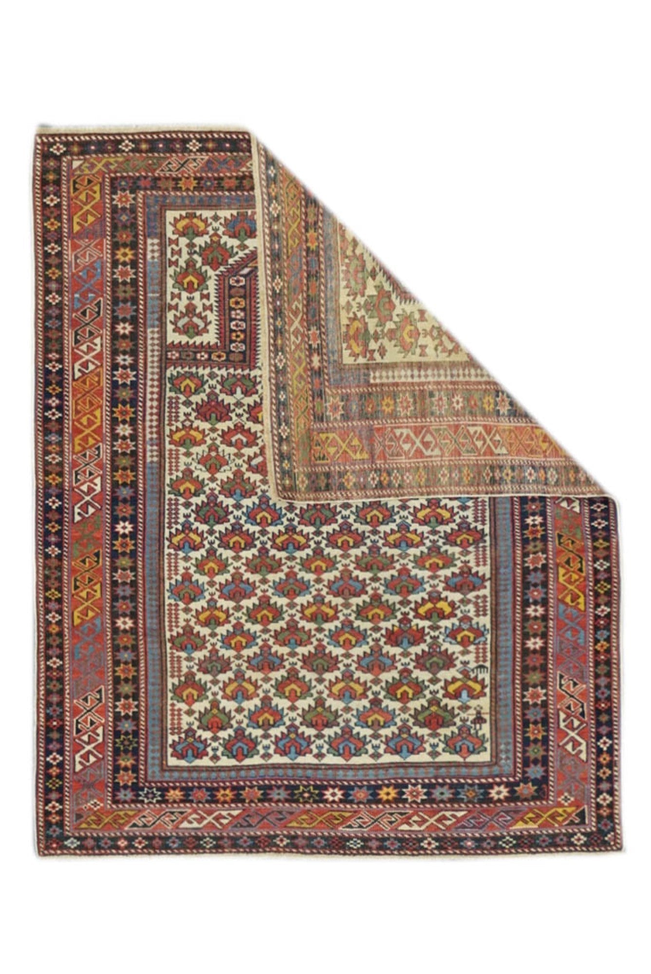 Antique Caucasian Daghestan Rug 3'11'' x 4'9''
