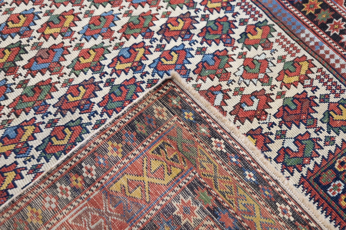 Antique Caucasian Daghestan Rug 3'11'' x 4'9''