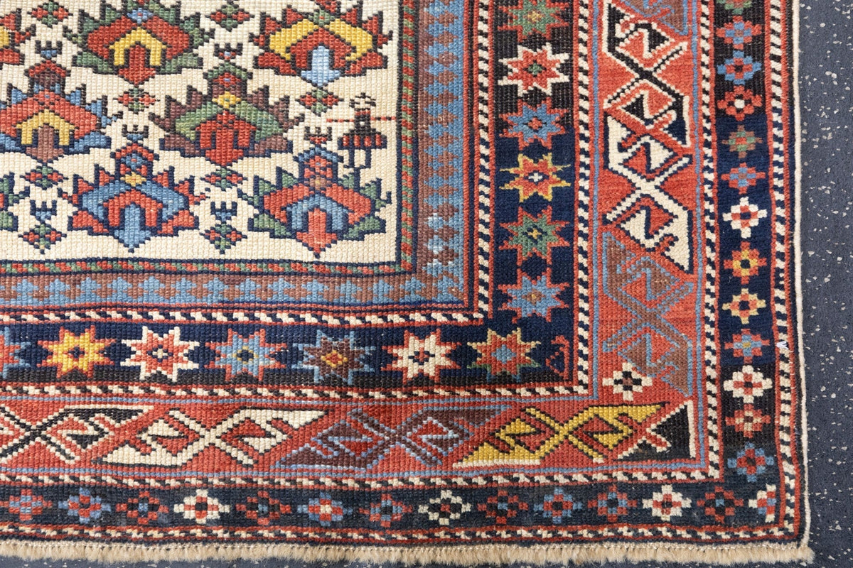Antique Caucasian Daghestan Rug 3'11'' x 4'9''
