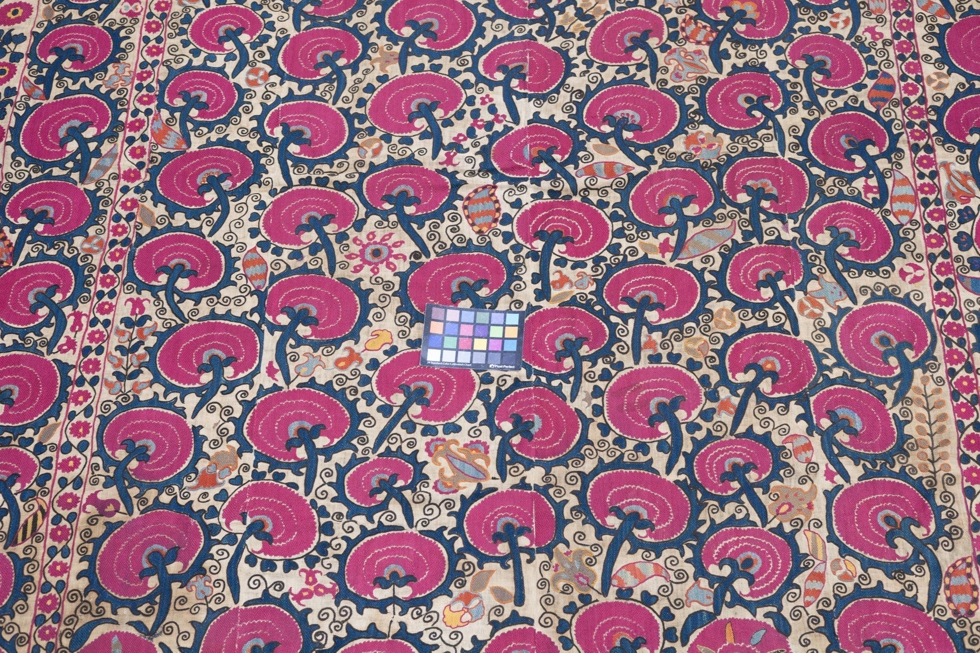 Antique Uzbekistan Suzani Rug 6'2'' x 7'11''