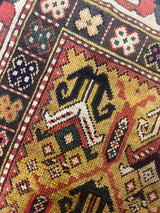 Antique Caucasian Kazak Ganjeh Rug 4' 1" x 6' 0"