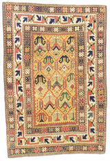 Antique Caucasian Kazak Ganjeh Rug 4' 1" x 6' 0"
