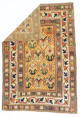 Antique Caucasian Kazak Ganjeh Rug 4' 1" x 6' 0"