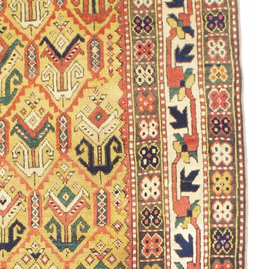 Antique Caucasian Kazak Ganjeh Rug 4' 1" x 6' 0"
