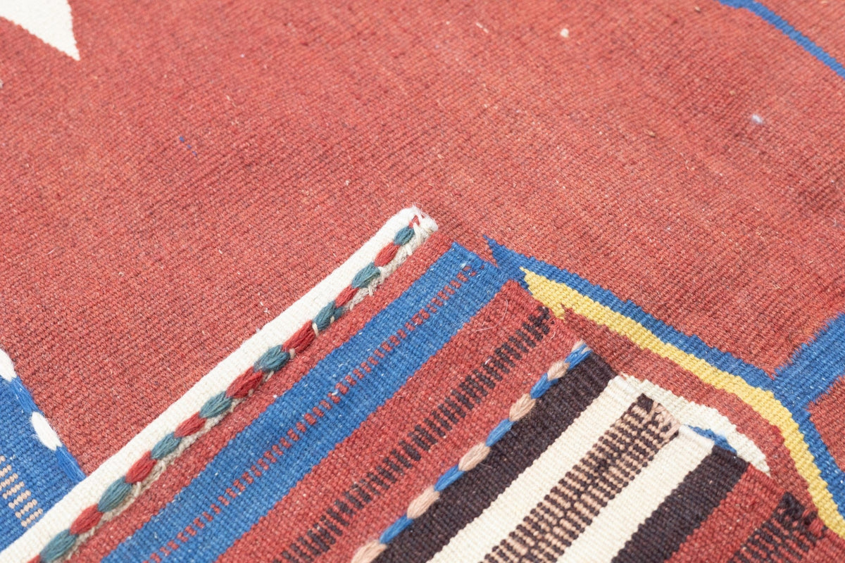Antique Caucasian Kilim Rug 3'8'' x 4'8''
