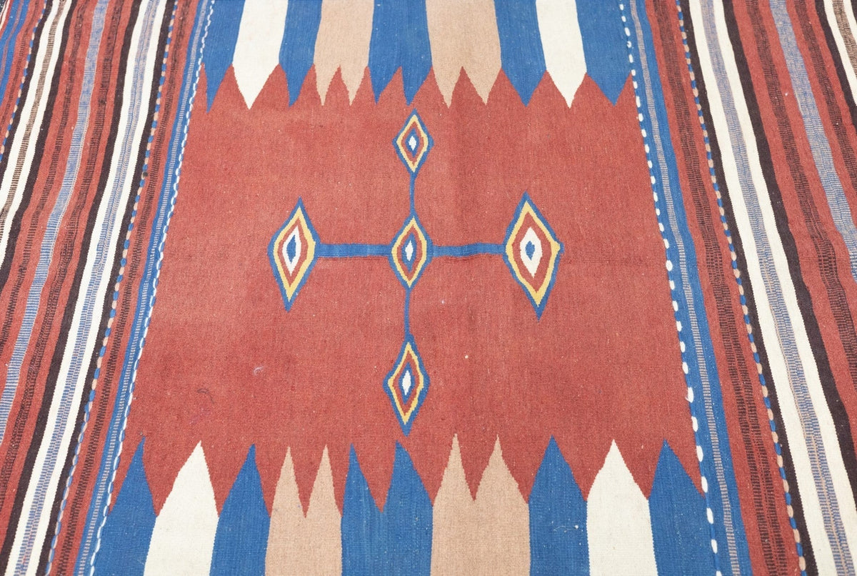 Antique Caucasian Kilim Rug 3'8'' x 4'8''