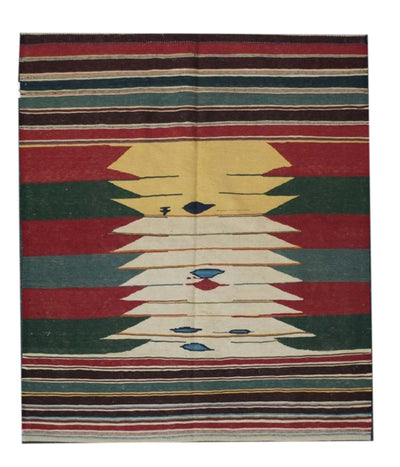 Antique Caucasian Kilim Rug 3'10'' x 4'7''