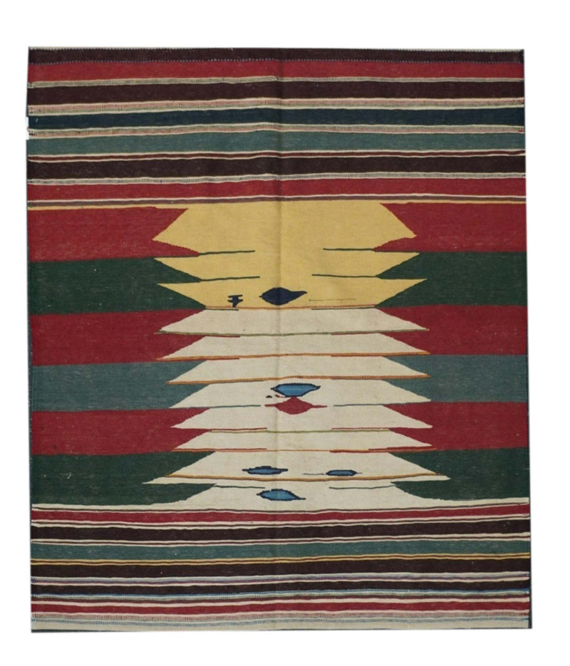 Antique Caucasian Kilim Rug 3'10'' x 4'7''