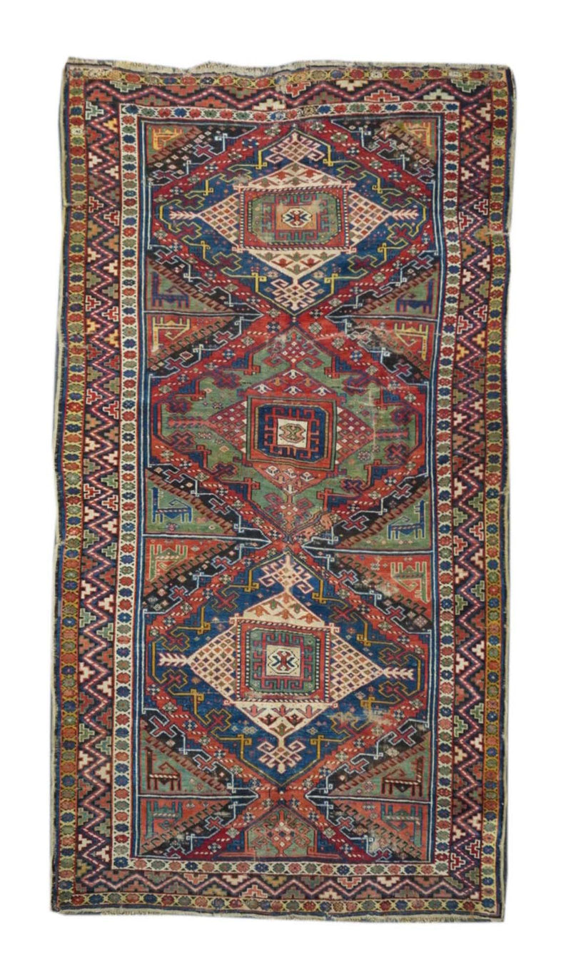 Antique Caucasian Kurdish Kazak Rug 5'5'' x 9'10''