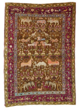 Antique Silk Turkish Rug 3'6'' x 5'1''