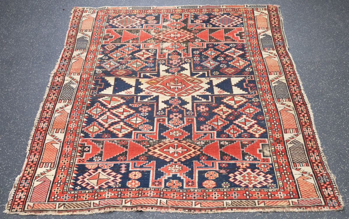 Antique Caucasian Shirvan Rug 3'9'' x 5'4''