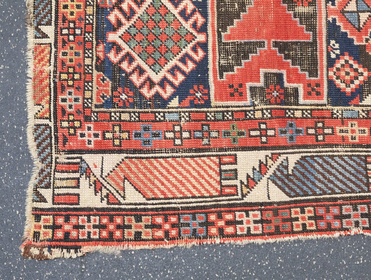 Antique Caucasian Shirvan Rug 3'9'' x 5'4''