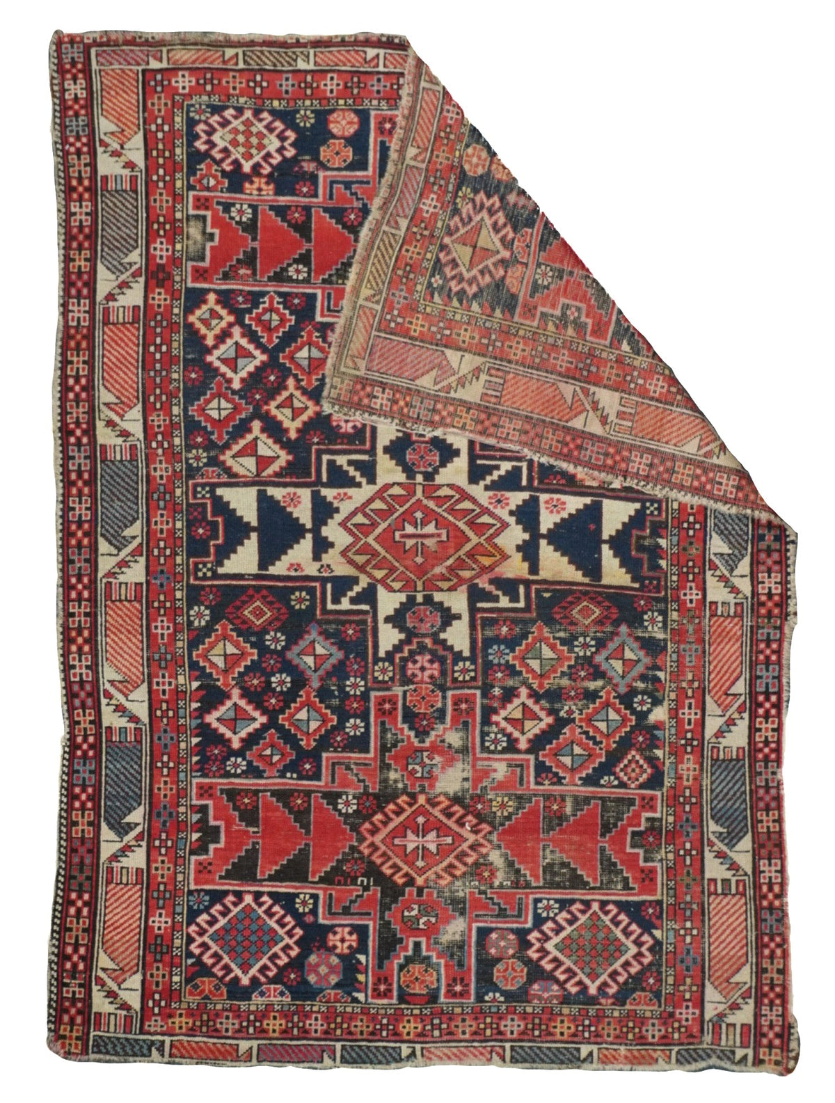 Antique Caucasian Shirvan Rug 3'9'' x 5'4''