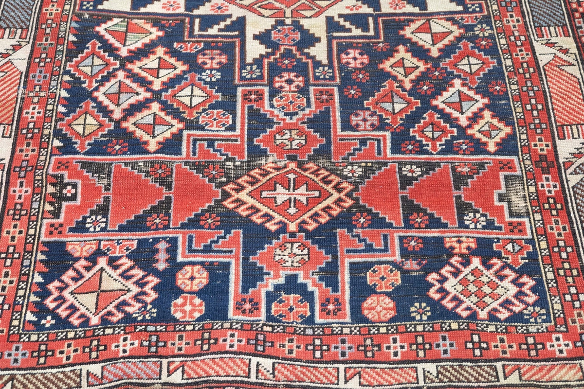Antique Caucasian Shirvan Rug 3'9'' x 5'4''