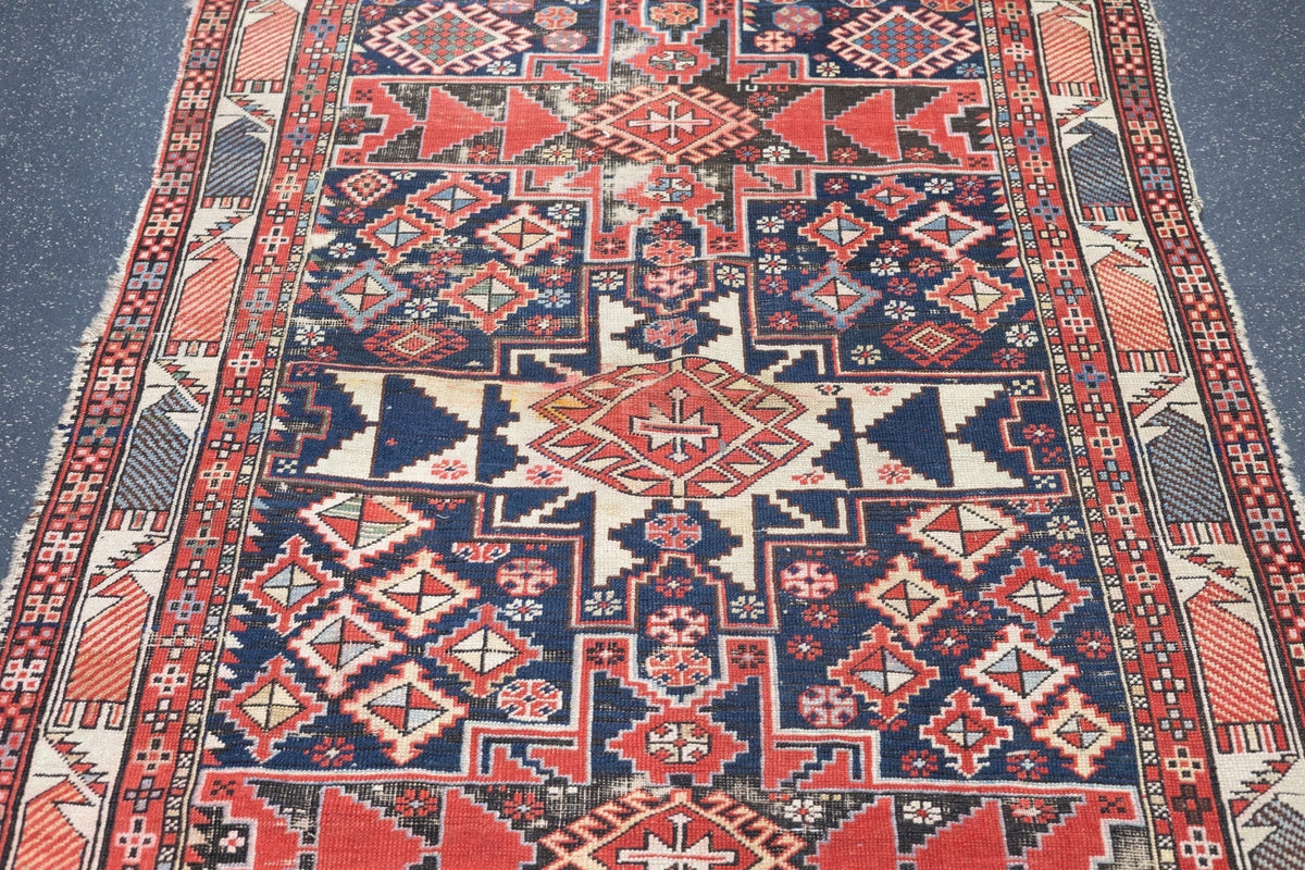 Antique Caucasian Shirvan Rug 3'9'' x 5'4''