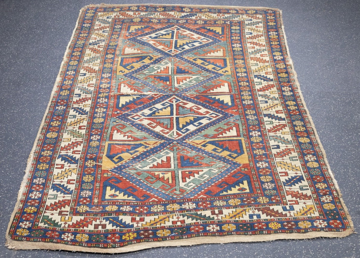 Antique Caucasian Shirvan Rug 3'7'' x 6'8''
