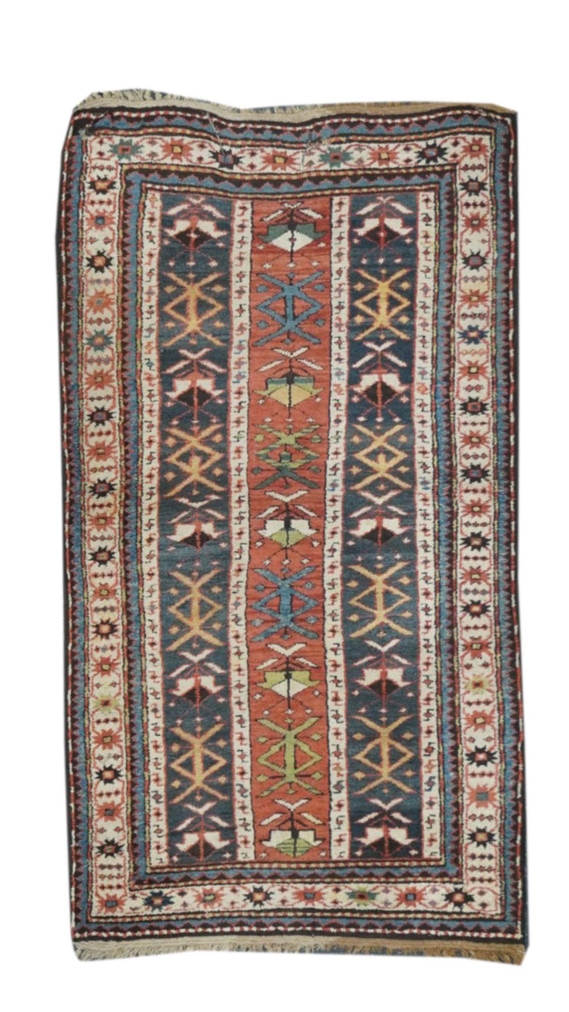Antique Caucasian Kazak Rug 3'4'' x 6'2''