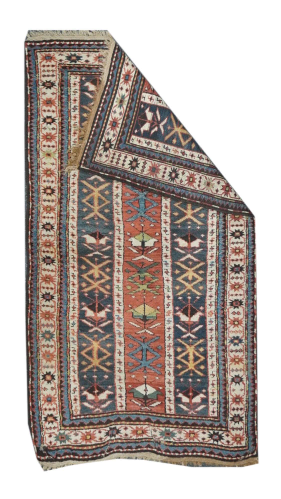 Antique Caucasian Kazak Rug 3'4'' x 6'2''