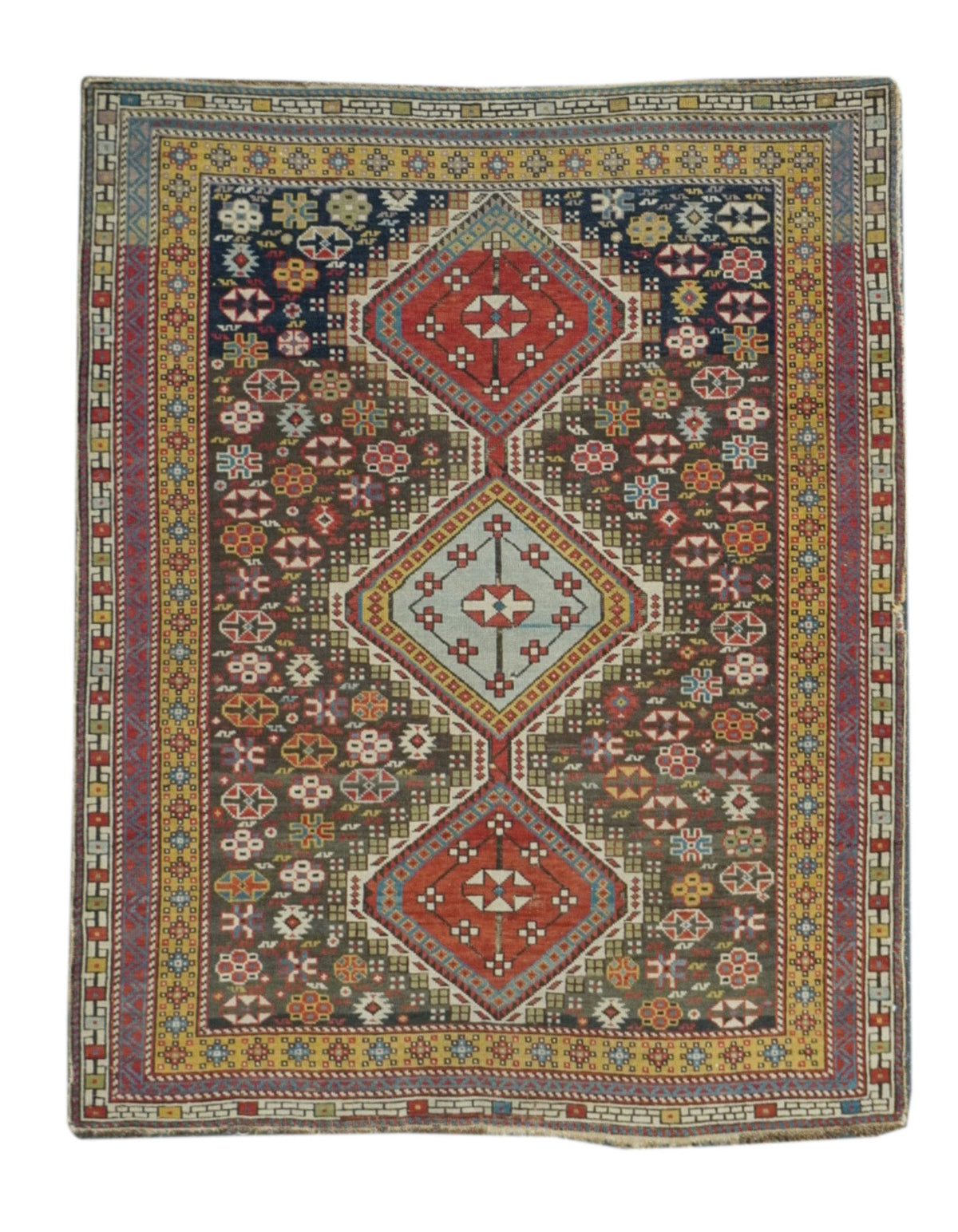 Antique Caucasian Shirvan Rug 3'9'' x 4'11''