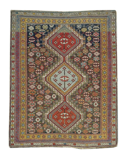 Antique Caucasian Shirvan Rug 3'9'' x 4'11''