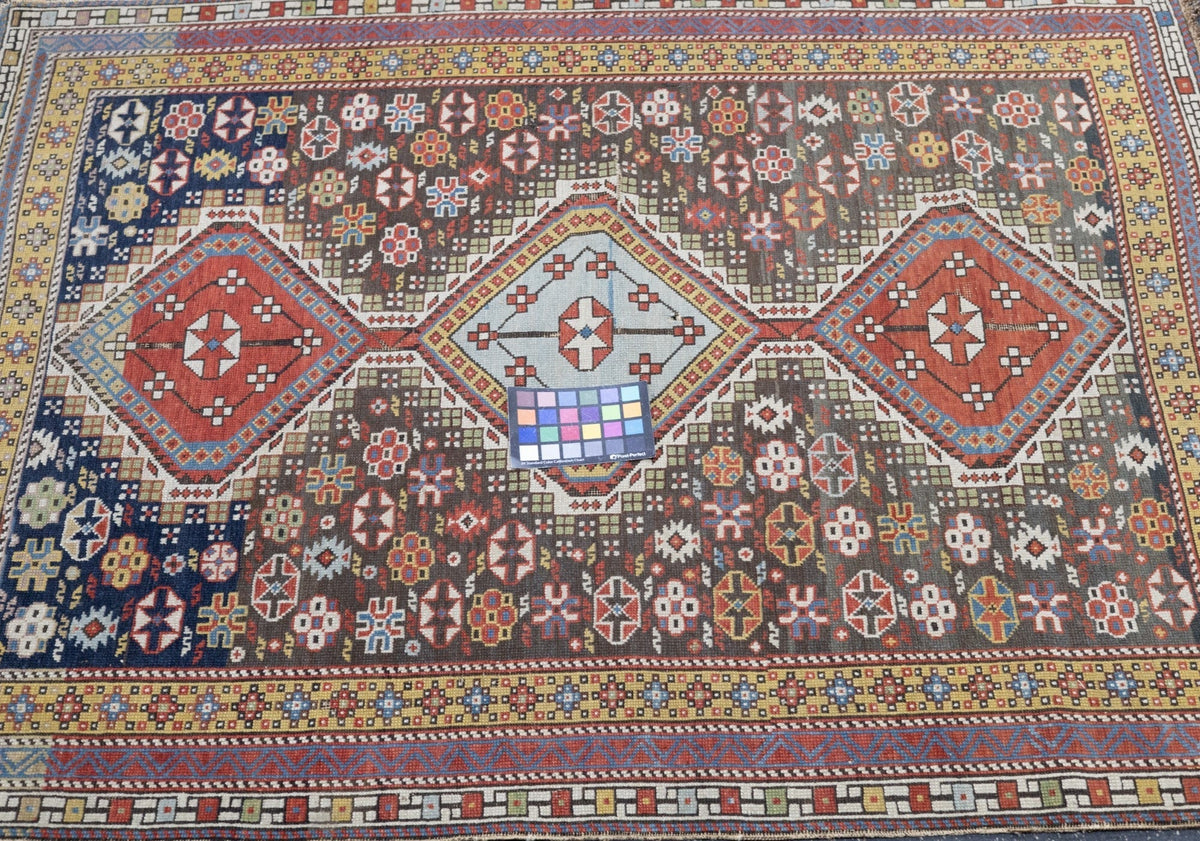 Antique Caucasian Shirvan Rug 3'9'' x 4'11''