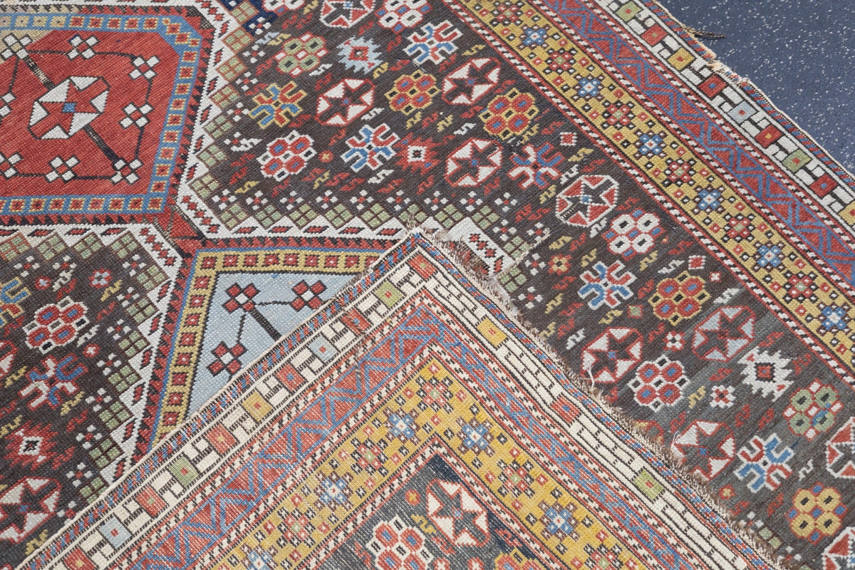Antique Caucasian Shirvan Rug 3'9'' x 4'11''