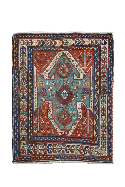 Antique Caucasian Kazak Rug 5'2'' x 6'7''