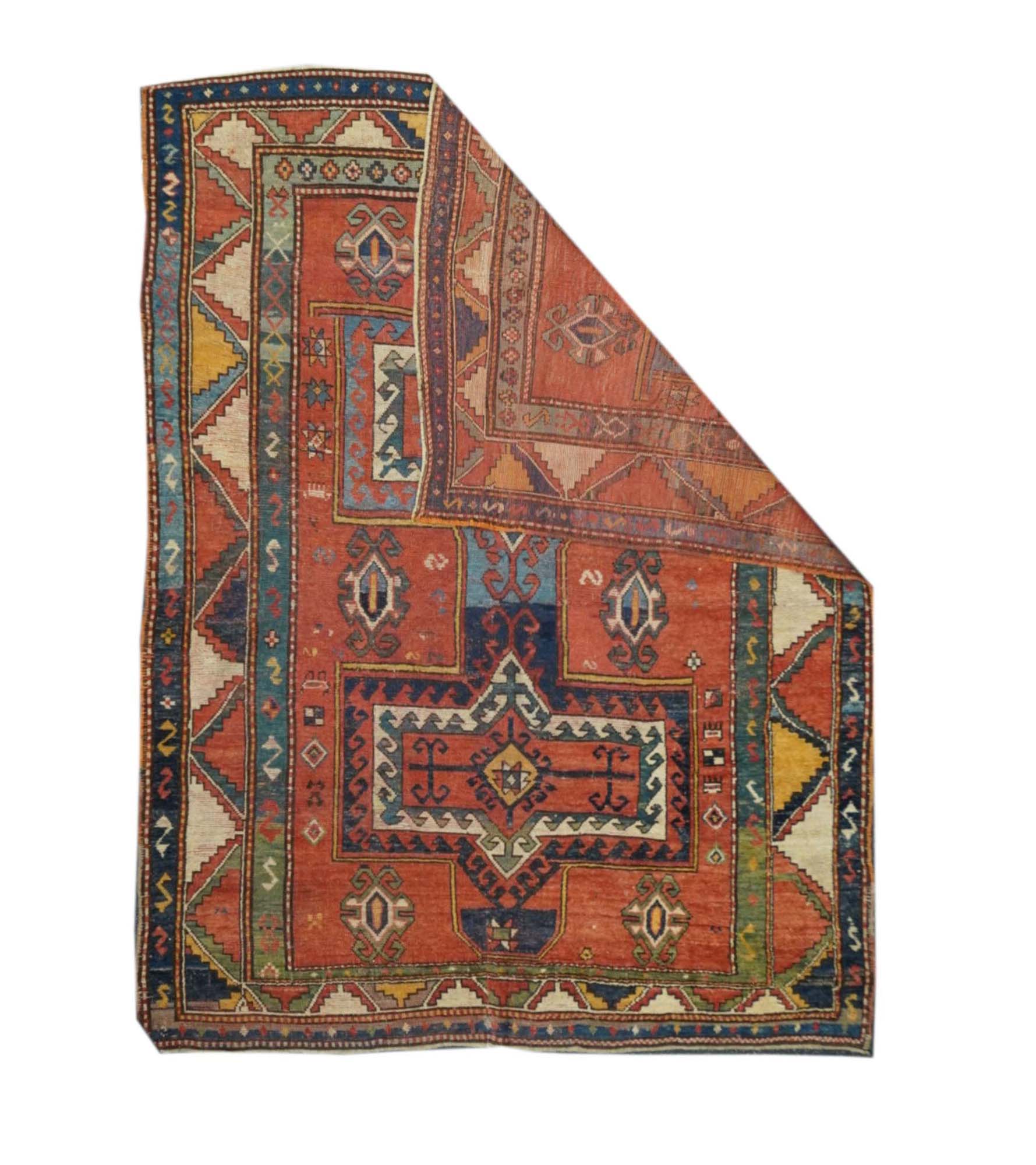 Antique Caucasian Kazak Rug 5'3'' x 7'2''