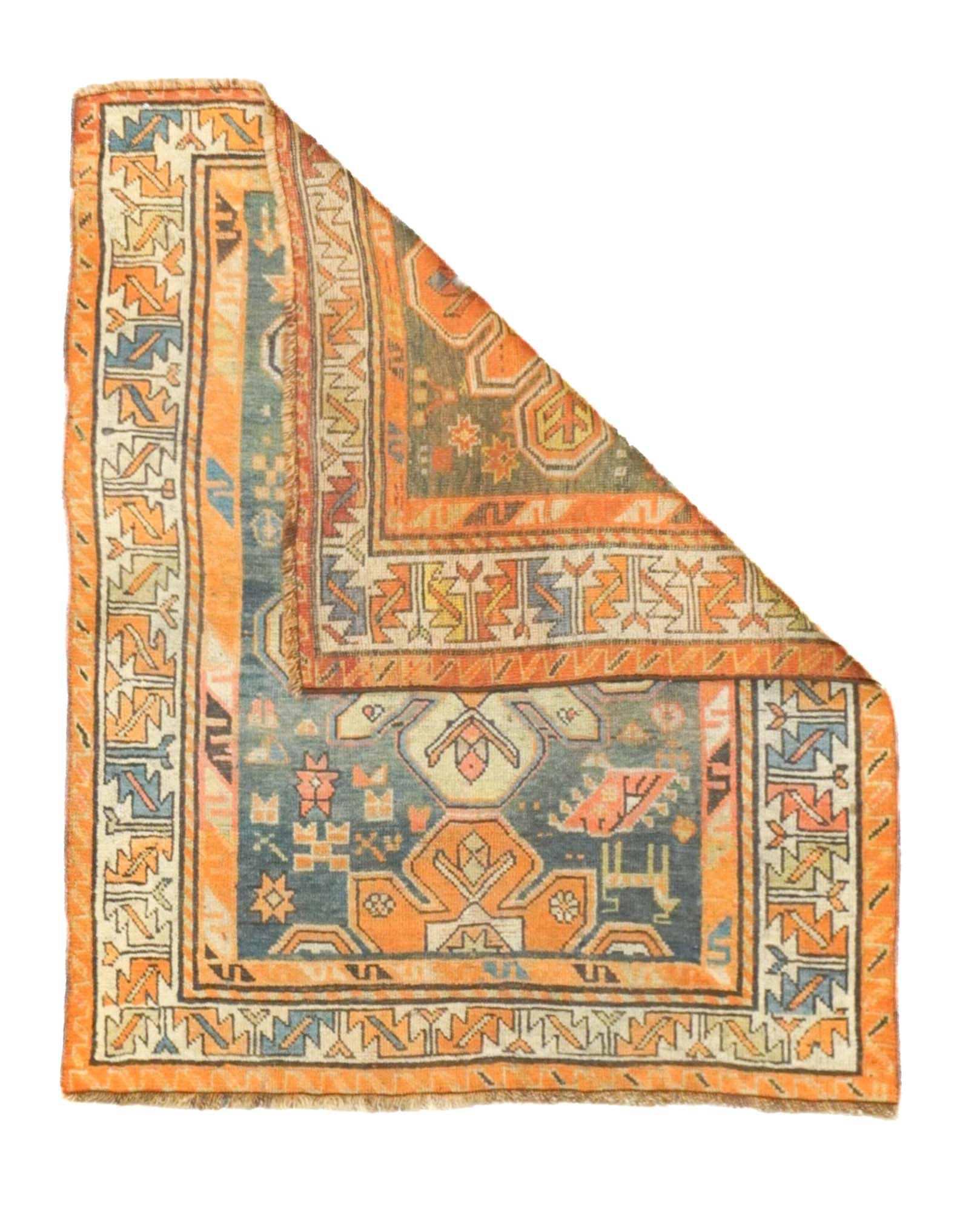 Antique Caucasian Kurd Kazak Rug 3'2'' x 3'10''