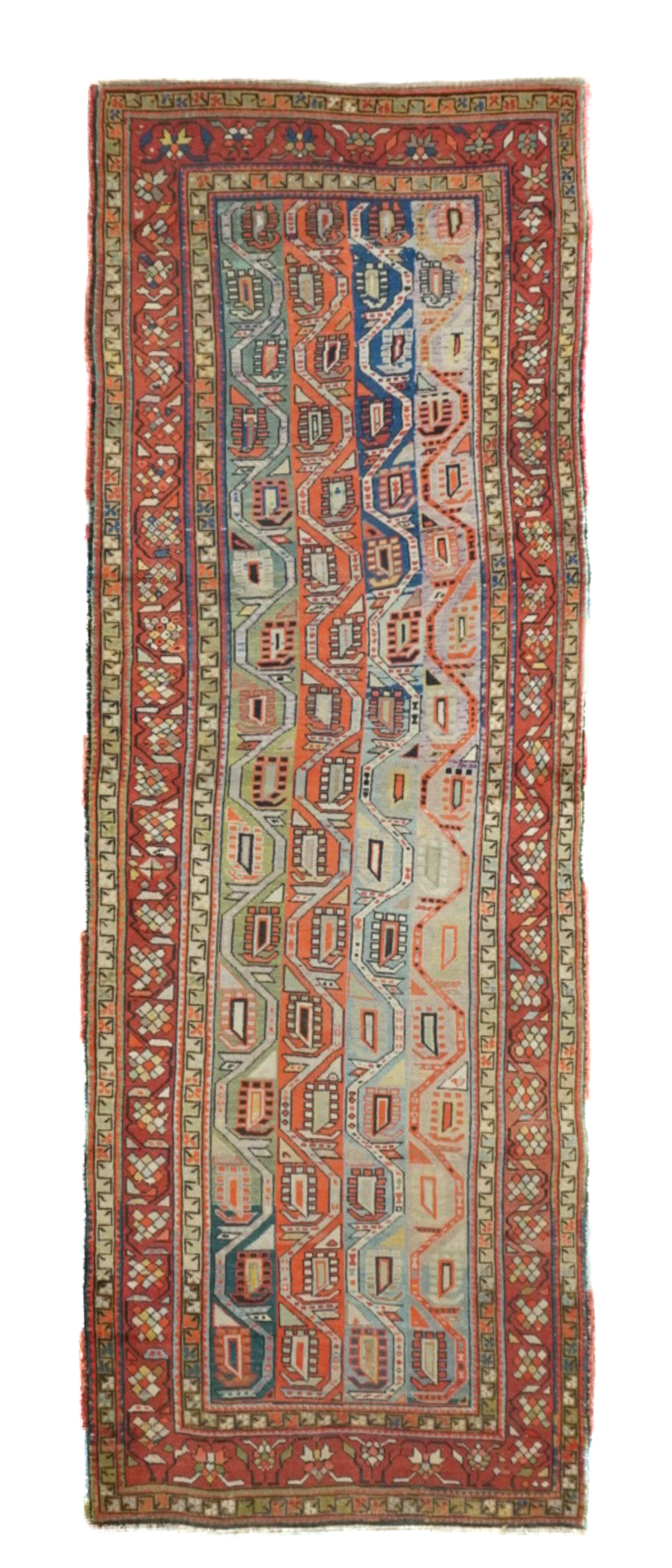 Antique Caucasian Genje Kazak Rug 3'11'' x 11'1''