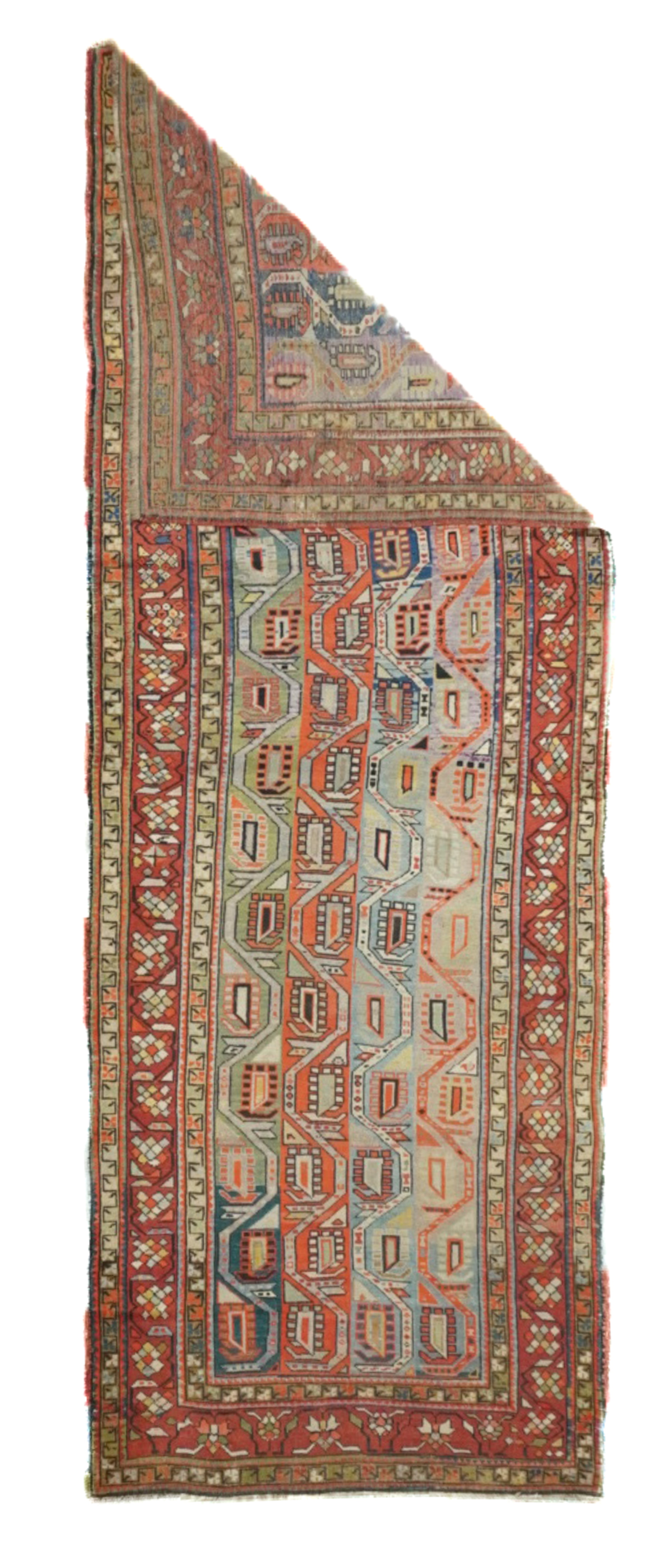 Antique Caucasian Genje Kazak Rug 3'11'' x 11'1''