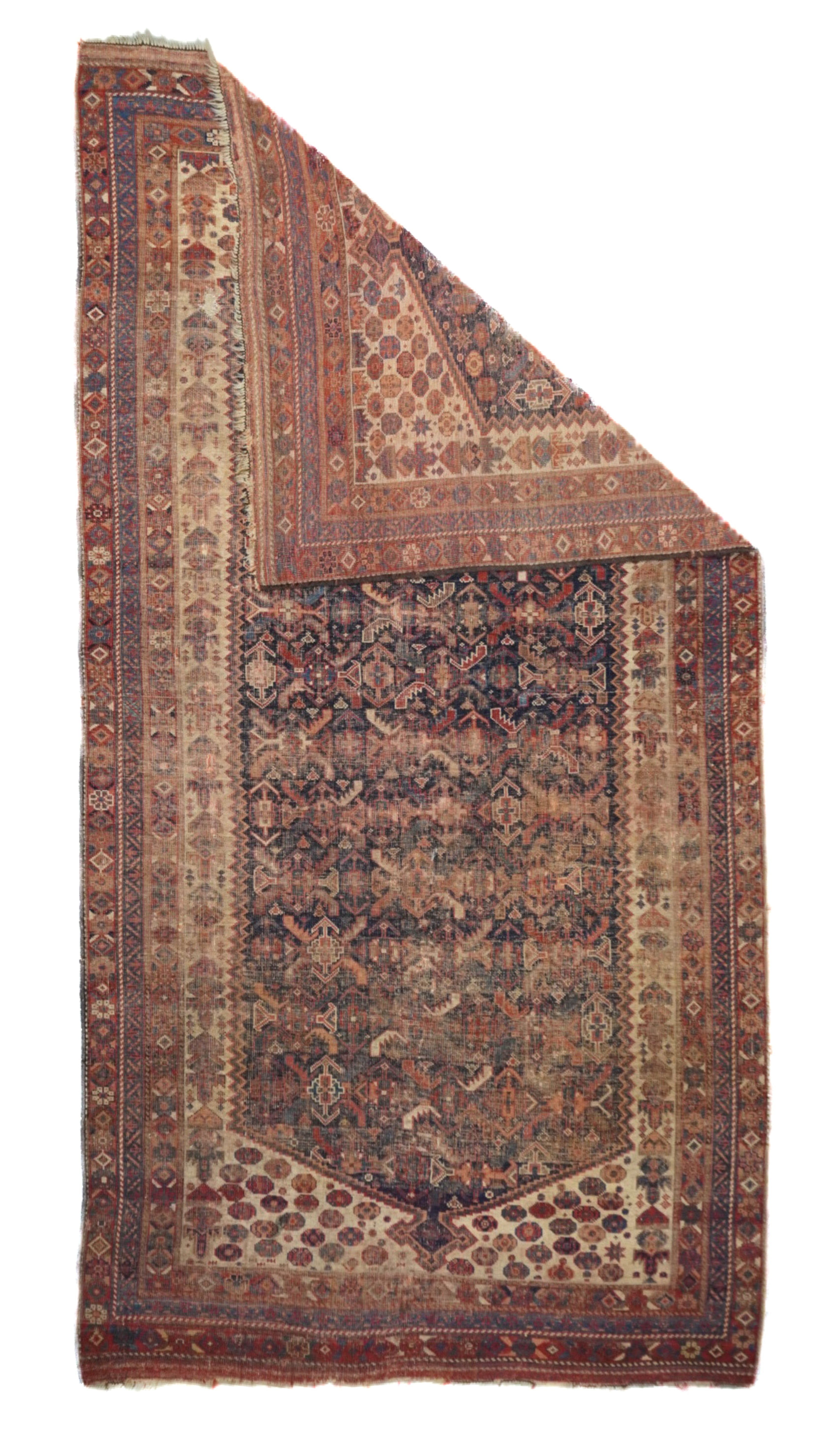 Antique  Qashqai Rug 4'6'' x 8'4''