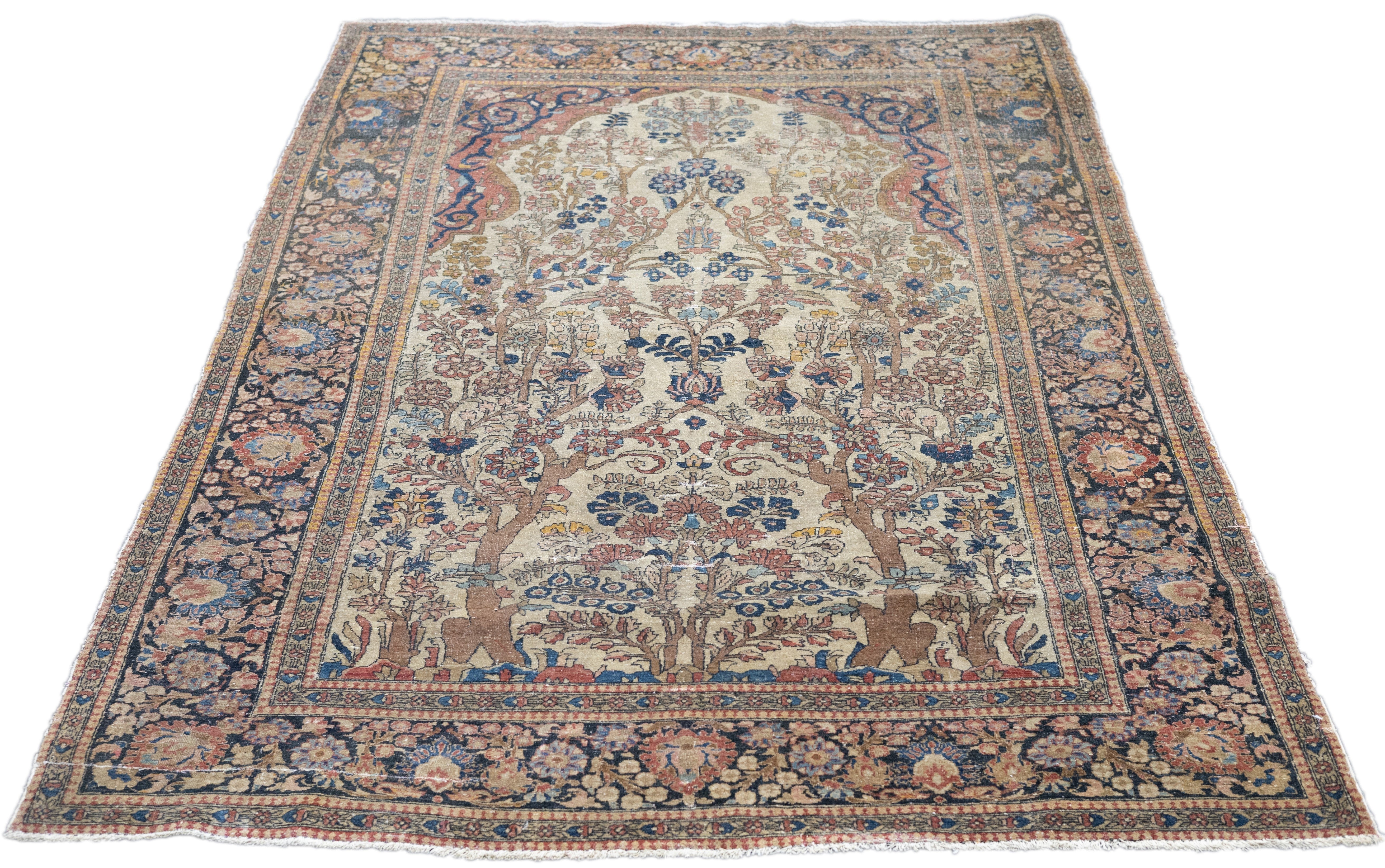 Antique Tehran Rug 4'7'' x 7'3''