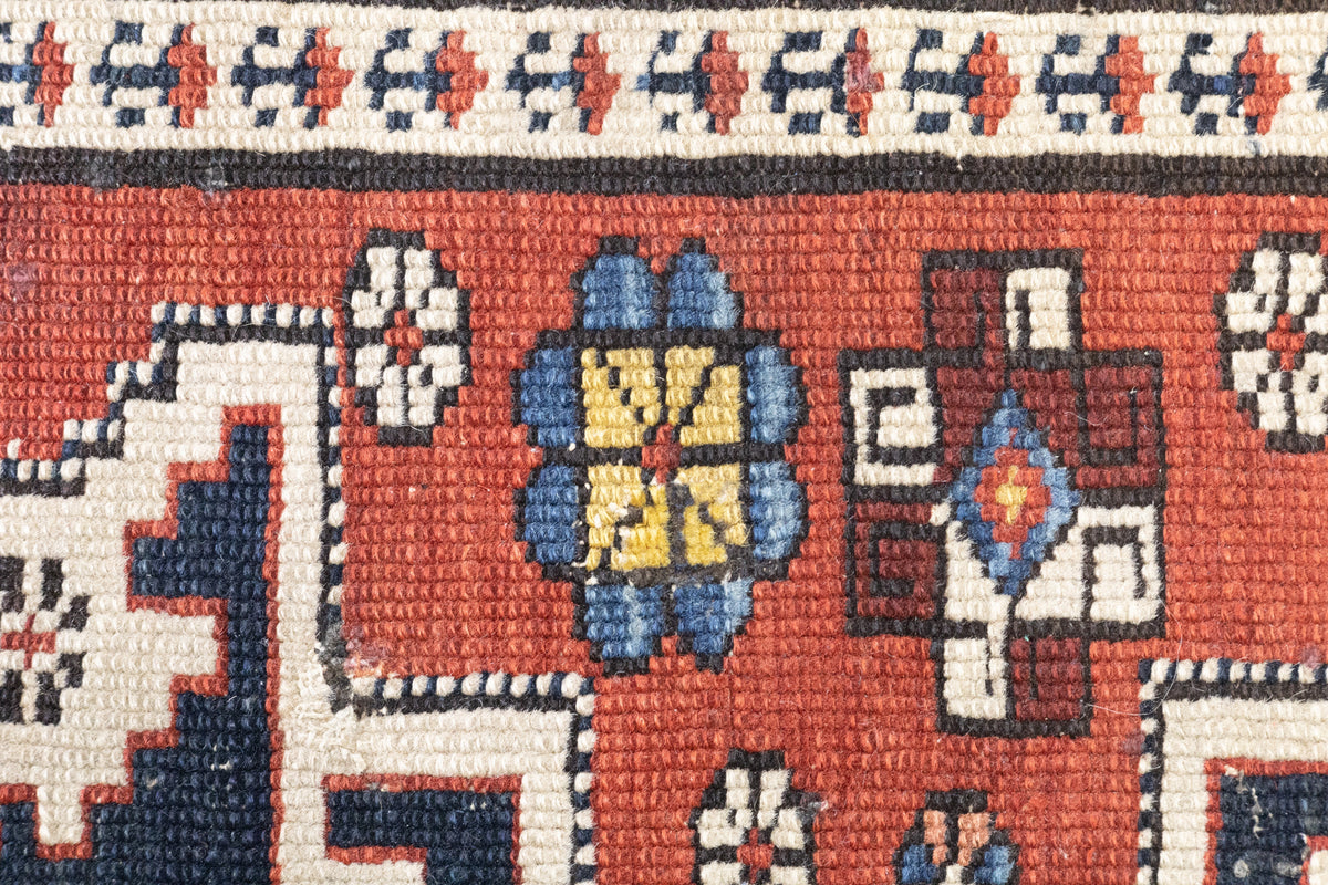 Antique Caucasian Shirvan Rug 3'8'' x 4'6''