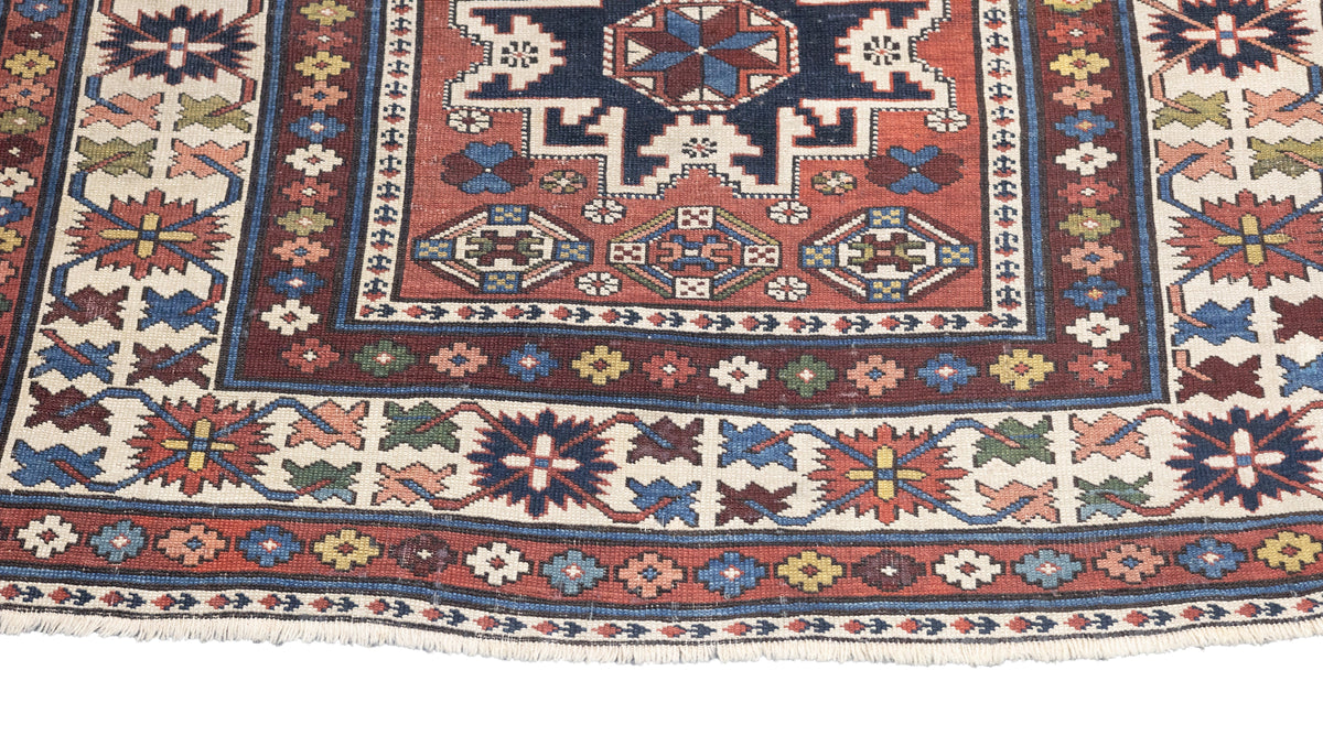 Antique Caucasian Shirvan Rug 3'8'' x 4'6''